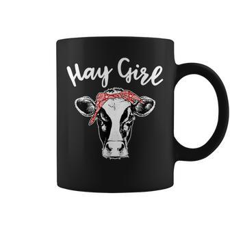 Hay Girl Farmer Gift Cattle Cow Lovers Coffee Mug - Seseable