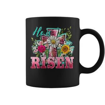 He Is Risen Leopard Happy Easter Day Christian Jesus Lover Coffee Mug | Mazezy