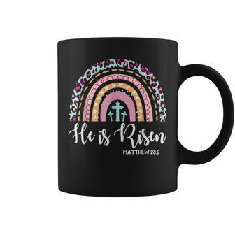 He Is Risen Rainbow Leopard Easter Day Christian Jesus Funny Coffee Mug | Mazezy