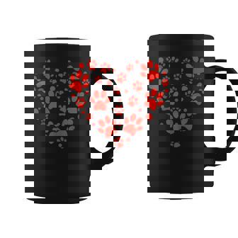 Heart Paw Print Valentines Cute Dog Love Doggie Puppy Lover Coffee Mug | Seseable CA