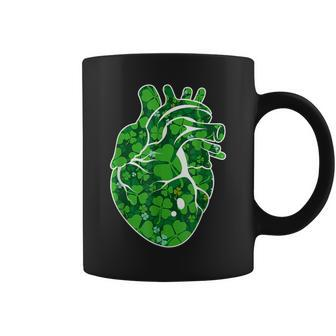 Heart Shamrock Cardiac Nurse St Patricks Day Irish Coffee Mug - Seseable