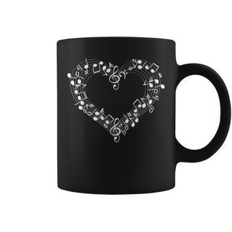 Heart Shape Musical Notes Music Lovers Gifts Valentines Day Coffee Mug - Seseable