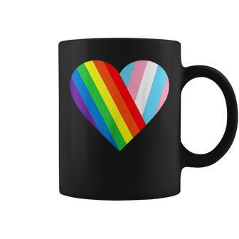 Heart With Transgender Flag For Trans Pride Month 2023 Coffee Mug | Mazezy