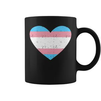 Heart With Transgender Flag For Trans Pride Month Coffee Mug | Mazezy