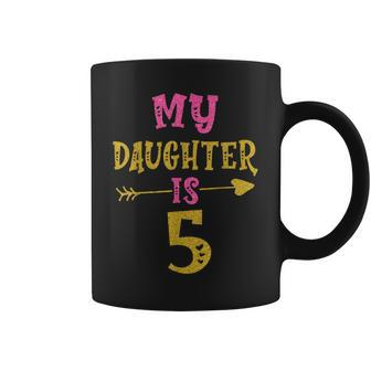 Hearts 5Th Bday  For Daughter From Mom Dad Coffee Mug
