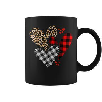 Hearts Leopard Buffalo Plaid Valentines Day 2023 Heart Love Coffee Mug - Seseable