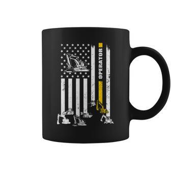 Heavy Equipment Operator Usa Flag Operator Gift Coffee Mug | Mazezy