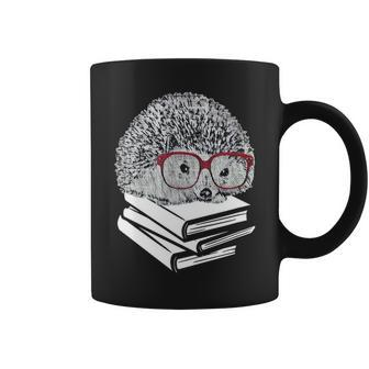 Hedgehog Love Books Glasses Lover Woman Nerd Gift Top Coffee Mug - Seseable