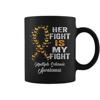 Her Fight Is My Fight Multiple Sclerosis Ms Awareness Retro Coffee Mug | Mazezy