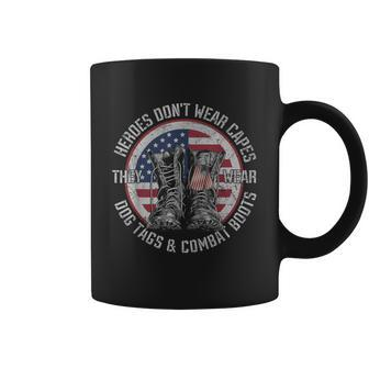 Heroes Dont Wear Capes They Wear Dog Tags & Combat Boots V2 Coffee Mug - Seseable
