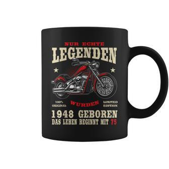 Herren Tassen zum 75. Geburtstag, Biker-Motiv mit Chopper 1948 - Seseable