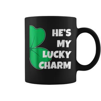 Hes My Lucky Charm Funny St Patricks Day Couple Coffee Mug - Seseable