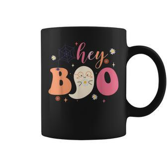 Hey Boo Funny Scary Ghost Halloween Spooky Season Women Kid Coffee Mug - Thegiftio UK