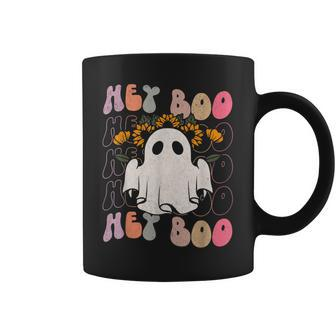 Hey Boo Funny Scary Ghost Halloween Spooky Season Women Kid V2 Coffee Mug - Thegiftio UK