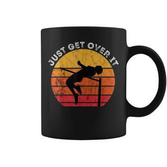High Jumping Just Get Over It Vintage Retro Sunset High Jump Coffee Mug | Mazezy