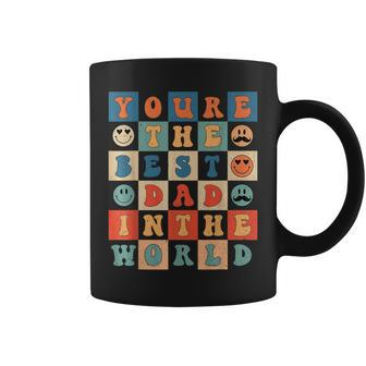 Hippie Face Best Dad In The World Retro Groovy Fathers Day Coffee Mug - Thegiftio UK