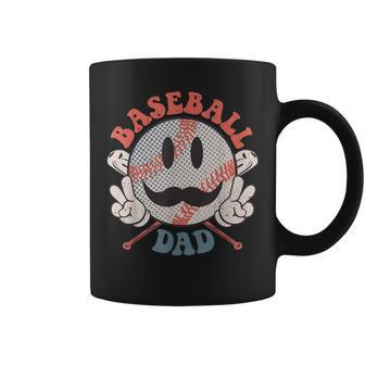 Hippie Face Softball Baseball Dad Daddy Groovy Fathers Day Coffee Mug - Thegiftio UK