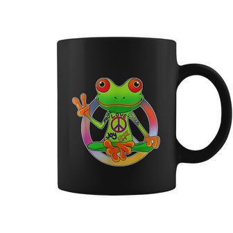 Hippie Frog Peace Sign Yoga Frogs Hippies 70S V3 Coffee Mug - Thegiftio UK
