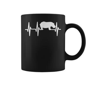 Hippopotamus Heartbeat Gift Lover Heart Beat Mom Dad Coffee Mug | Mazezy