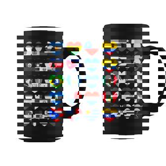 Hispanic Heritage Month Latino All Countries Heart Flags Coffee Mug | Mazezy