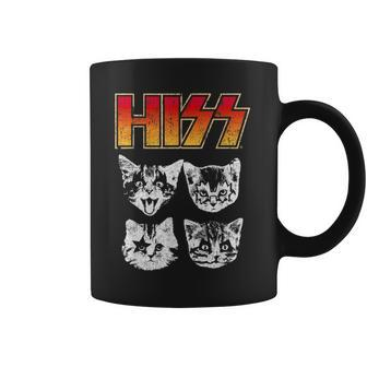 Hiss Cat Funny Cats Kittens Rock Music Cat Lover Hiss Coffee Mug - Seseable