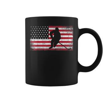 Hockey American Flag 4Th Of July Patriotic Usa Dad Men Son Coffee Mug | Mazezy CA