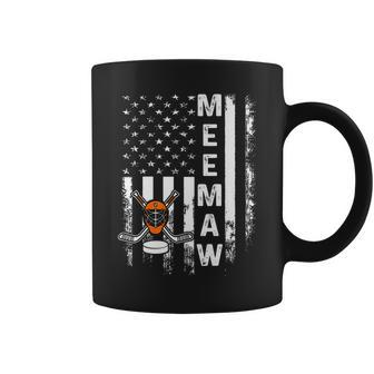 Hockey Meemaw American Flag Vintage Christmas Xmas Coffee Mug - Seseable