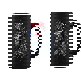 Horse American Flag Sunglasses 4Th Of July Horse Lover Women Coffee Mug - Thegiftio