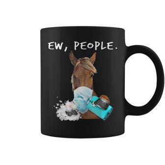 Horse Ew People Horse Wearing A Face Mask Coffee Mug | Mazezy