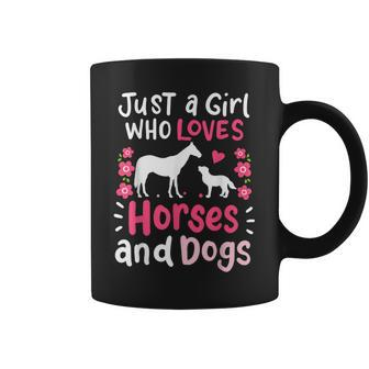 Horse Just A Girl Who Loves Horses And Dogs Funny Coffee Mug | Mazezy