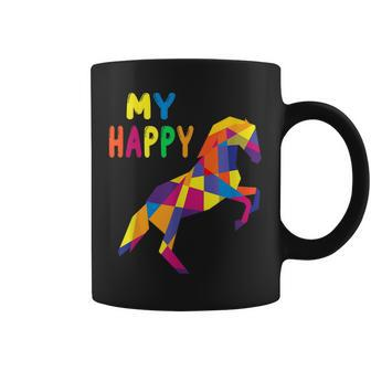 Horses Equestrian Stressag My Happy Pro Dressage Eventing Coffee Mug | Mazezy