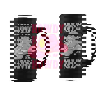 Howdy Howdy Howdy Yall | Pink Cowboy Hat Cowgirl Preppy Coffee Mug - Thegiftio