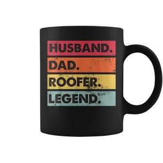 Husband Dad Roofer Legend Funny Roofing Fathers Day Mens Coffee Mug - Thegiftio UK