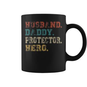 Husband Daddy Protector Hero Fathers Day Gift Dad Son V2 Coffee Mug - Seseable