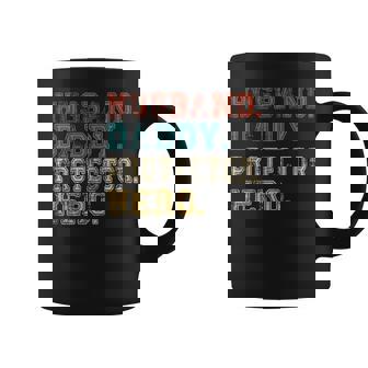 Husband Daddy Protector Hero Shirt Fathers Day Gift Dad Son Coffee Mug | Mazezy