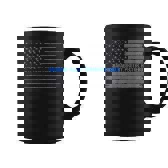 Husband Daddy Protector Hero Thin Blue Line Flag Fathers Day Coffee Mug - Thegiftio UK