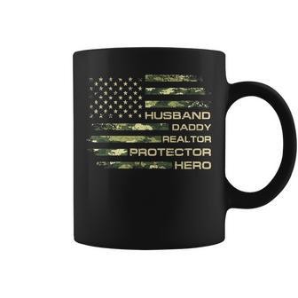Husband Daddy Realtor Protector Fathers Day Camo American Coffee Mug - Thegiftio UK