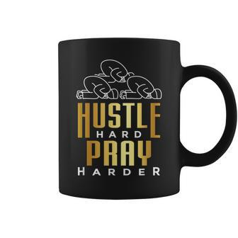 Hustle Hard Pray Harder Eid Mubarak Muslim Allah Islam Coffee Mug | Mazezy