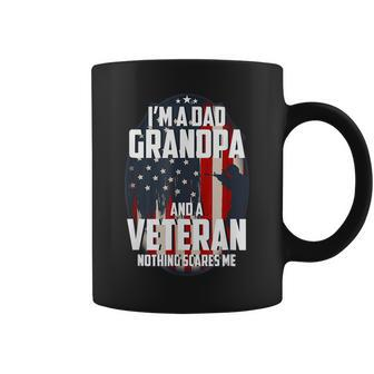 I Am A Dad Grandpa And A Veteran Nothing Scares Me Usa Gift V2 Coffee Mug - Seseable