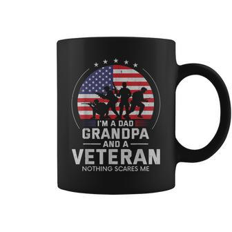 I Am A Dad Grandpa And A Veteran Nothing Scares Me Usa Gift V3 Coffee Mug - Seseable