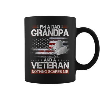 I Am A Dad Grandpa And A Veteran Nothing Scares Me Usa Gifts Gift For Mens Coffee Mug | Mazezy