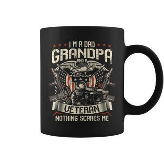 I Am A Dad Grandpa And A Veteran Nothing Scares Me Usa Gifts V4 Coffee Mug - Seseable