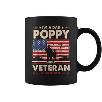 I Am A Dad Poppy Veteran Nothing Scares Me Papa Fathers Day Coffee Mug - Seseable