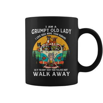 I Am A Grumpy Old Lady I Love Dogs Than Humans Hippie Coffee Mug | Mazezy AU