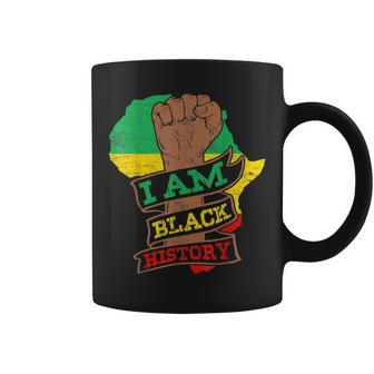 I Am Black History - Black History Month & Pride Fist Gifts Coffee Mug - Seseable