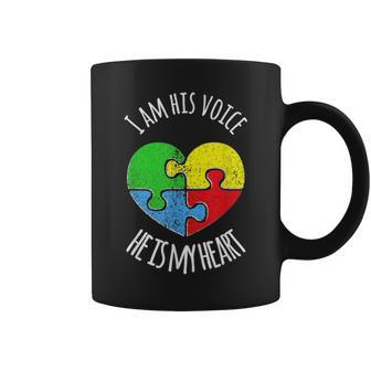 I Am His Voice Autism Awareness Mom Parent Dad Coffee Mug - Seseable