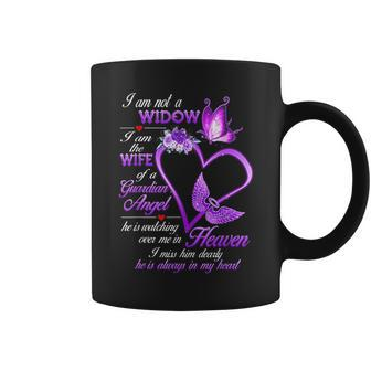 I Am Not A Widow I Am The Wife Of A Guardian Angel Butterfly Coffee Mug - Seseable