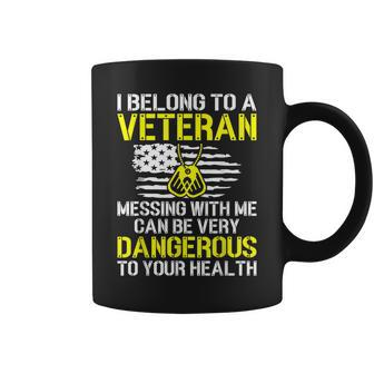 I Belong To A Veteran Funny Veterans Wife Husband Spouse Coffee Mug - Seseable
