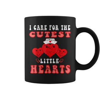 I Care For The Cutest Little Hearts Groovy Nurse Valentines Coffee Mug - Seseable