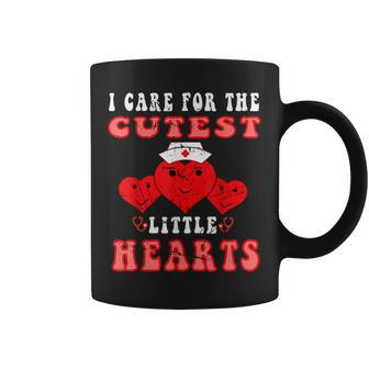I Care For The Cutest Little Hearts Groovy Nurse Valentines V2 Coffee Mug - Seseable